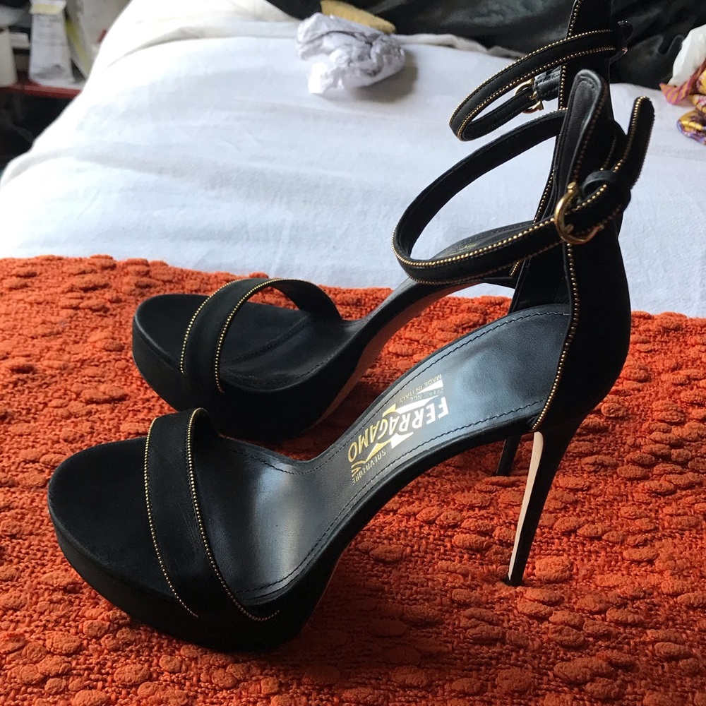 Ferragamo Suede Platform sandals size 9.5